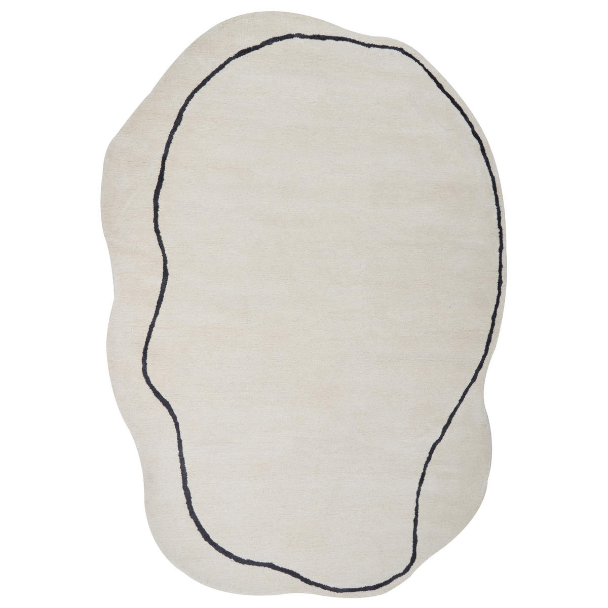 KURZFLOR-TEPPICH Beige 160/230 cm Dera - Beige/Schwarz, Textil (160/230cm) - Beliani