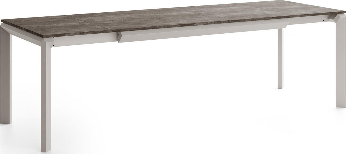 ESSTISCH Elan rechteckig ausziehbar verlängerbar mit Schwarzen Metallbeinen, Beton Dunkelgrau 180-270/90/76 cm - Kaschmir/Dunkelgrau, Holzwerkstoff/Metall (90/270/76cm) - WFL GROUP