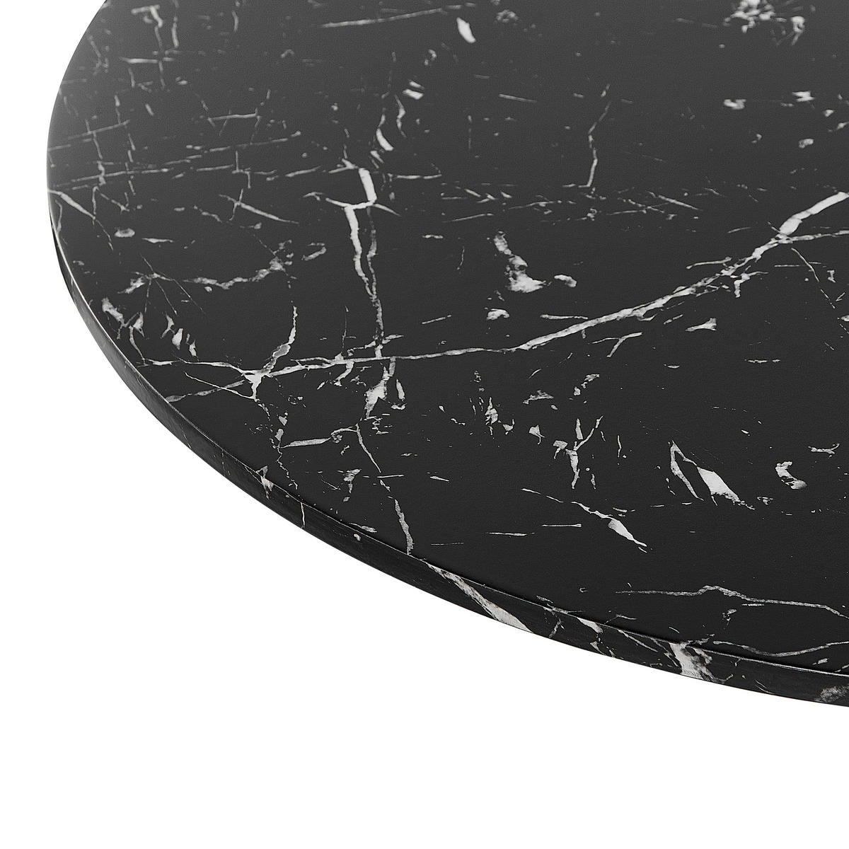 ESSTISCH 90/90/74 cm Marmor Rund Boca - Schwarz, Holzwerkstoff (90/90/74cm) - Beliani
