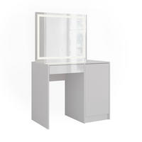 SCHMINKTISCH Sherry Weiß/Weiß Hochglanz 89.8 cm mit LED-Spiegel - Weiß Hochglanz, Holzwerkstoff (89.8/76/50.1cm) - Vicco