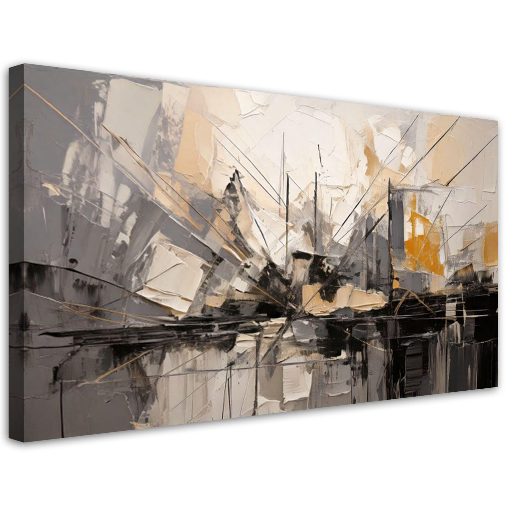 Feeby Leinwandbild Grau 100x50 cm