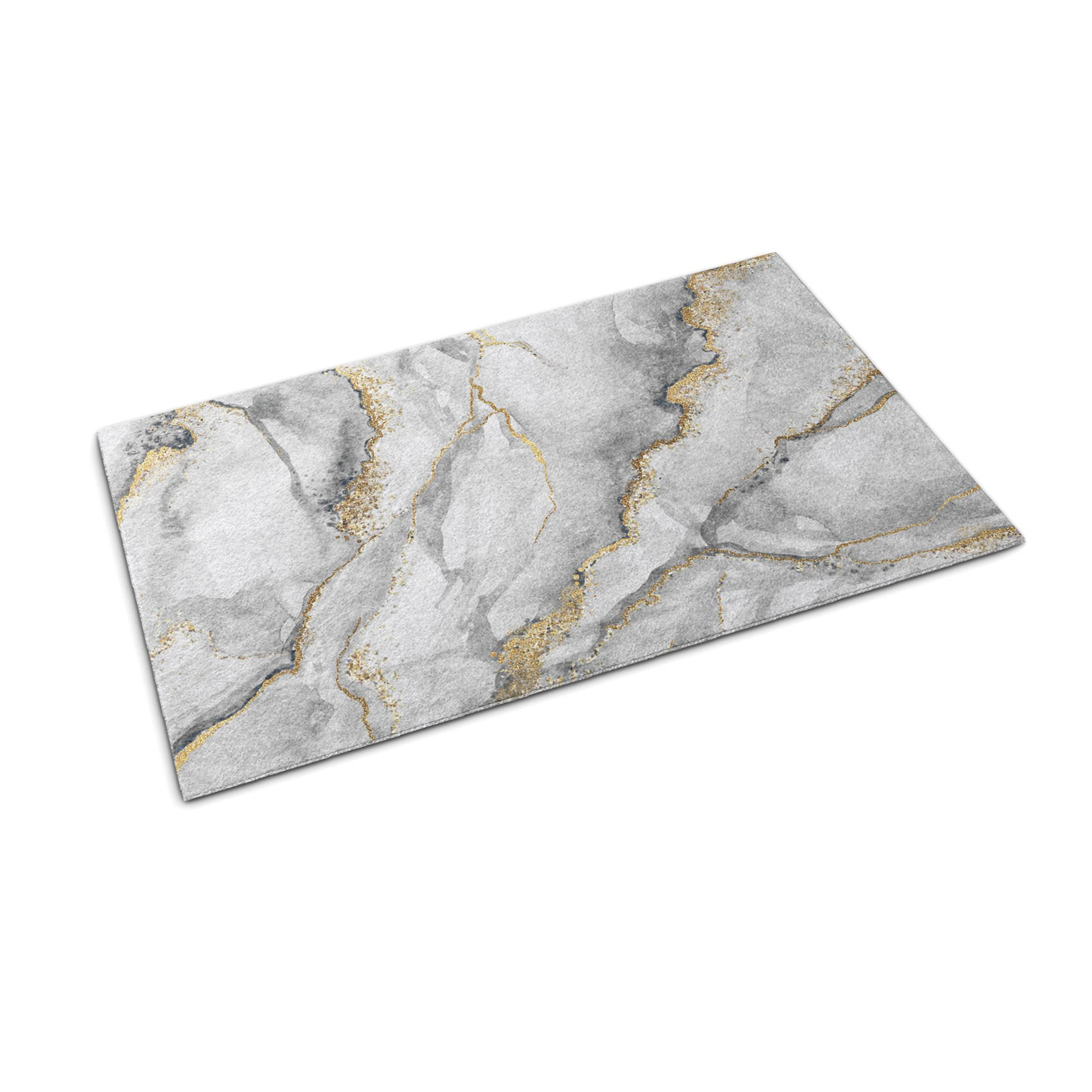 FUSSMATTE 150 x 100 cm Grauer Marmor - Grau, Textil (150/100cm) - TULUP