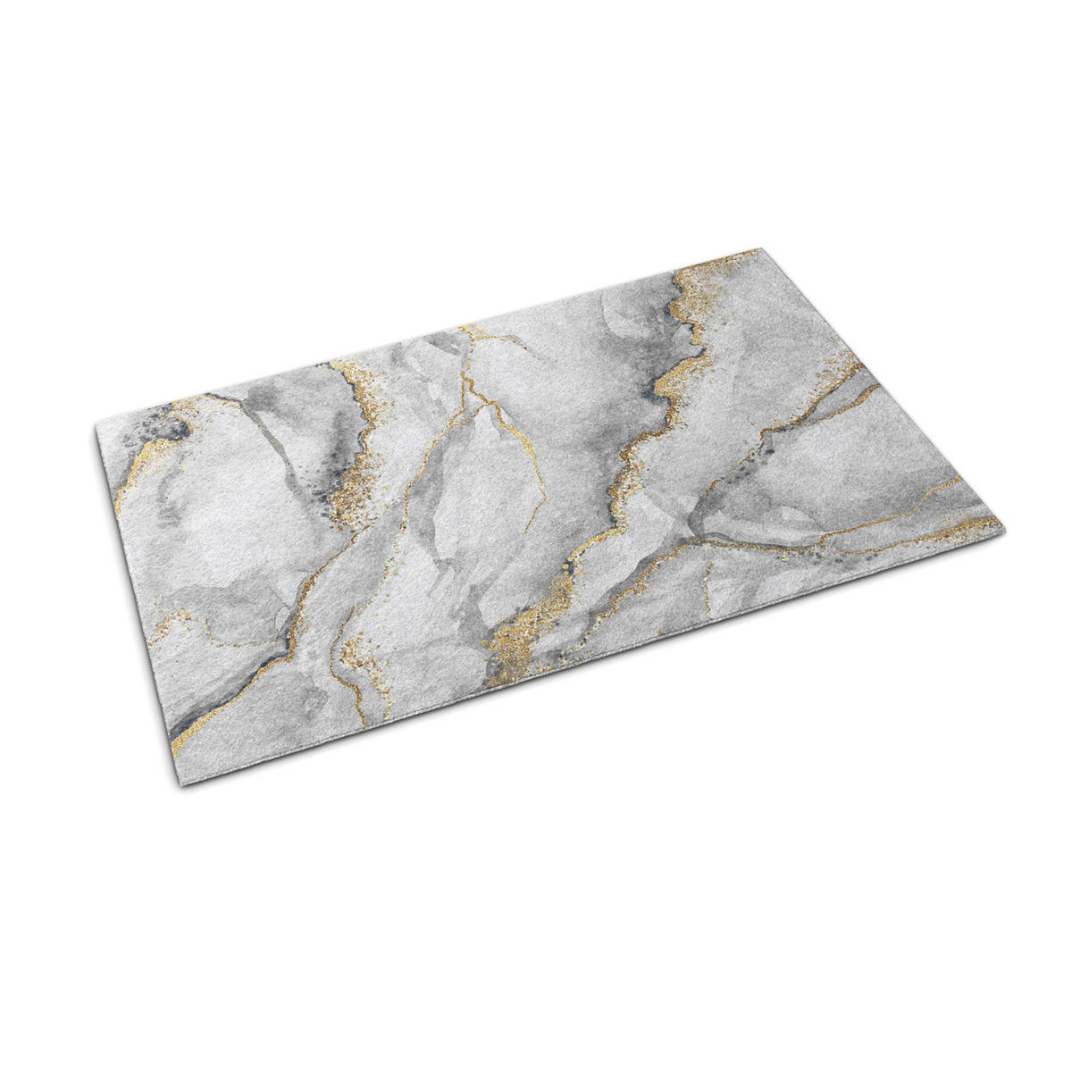 FUSSMATTE 150 x 100 cm Grauer Marmor - Grau, Textil (150/100cm) - TULUP