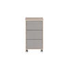 ROLLCONTAINER Pigeon 59,7x32,6x39 cm 3 Schubladen Weiß/Grau - Eichefarben, Holz (32.6/59.7/39cm) - PROREGAL
