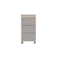 ROLLCONTAINER Pigeon 59,7x32,6x39 cm 3 Schubladen Weiß/Grau - Eichefarben, Holz (32.6/59.7/39cm) - PROREGAL