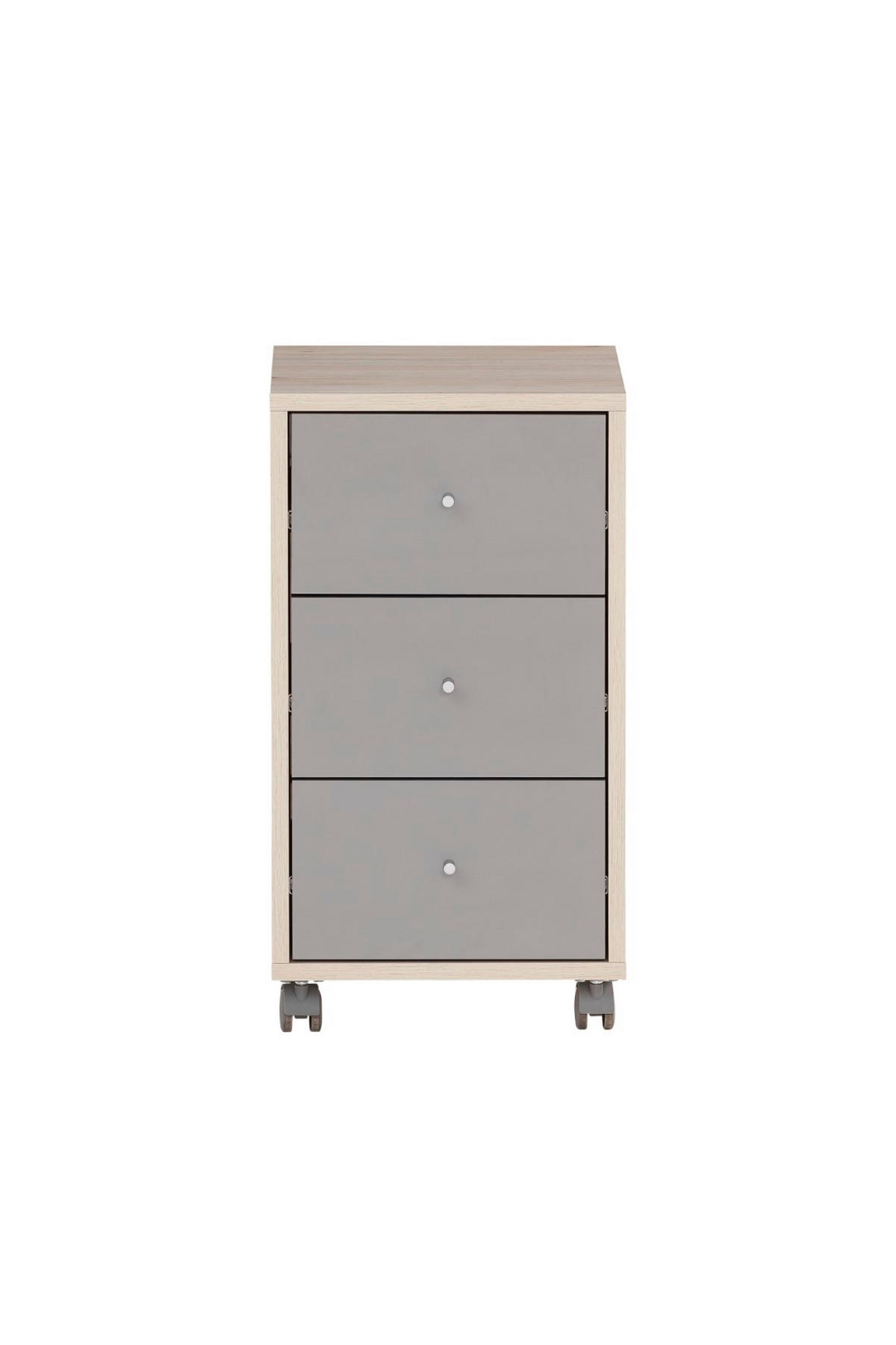 ROLLCONTAINER Pigeon 59,7x32,6x39 cm 3 Schubladen Weiß/Grau - Eichefarben, Holz (32.6/59.7/39cm) - PROREGAL