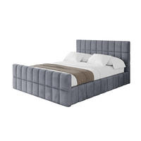 POLSTERBETT mit Bettkasten, Fußteil und Lattenrost, Boxbett mit Matratze H3/H4 - AMEA-Z 140x200 Grau - Grau, Holzwerkstoff/Textil (140/200cm) - ALTDECOR