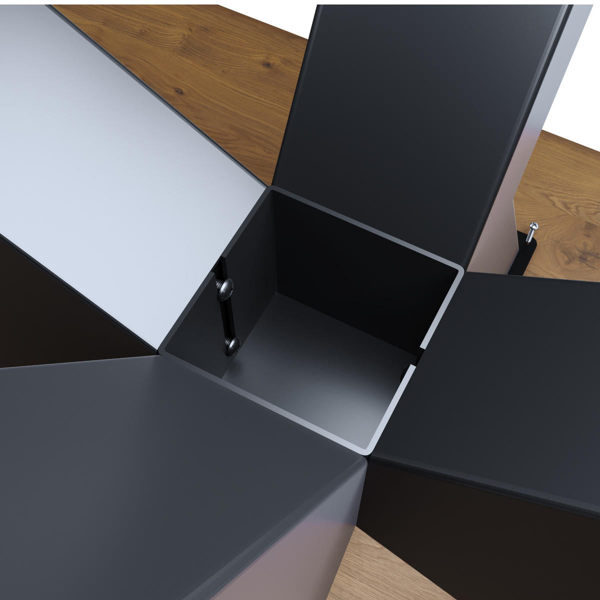 TISCHBEINE Acamar Extreme Metall Schwarz 240/70/72 cm - Schwarz, Metall (80/72/240cm) - Metalo Pro