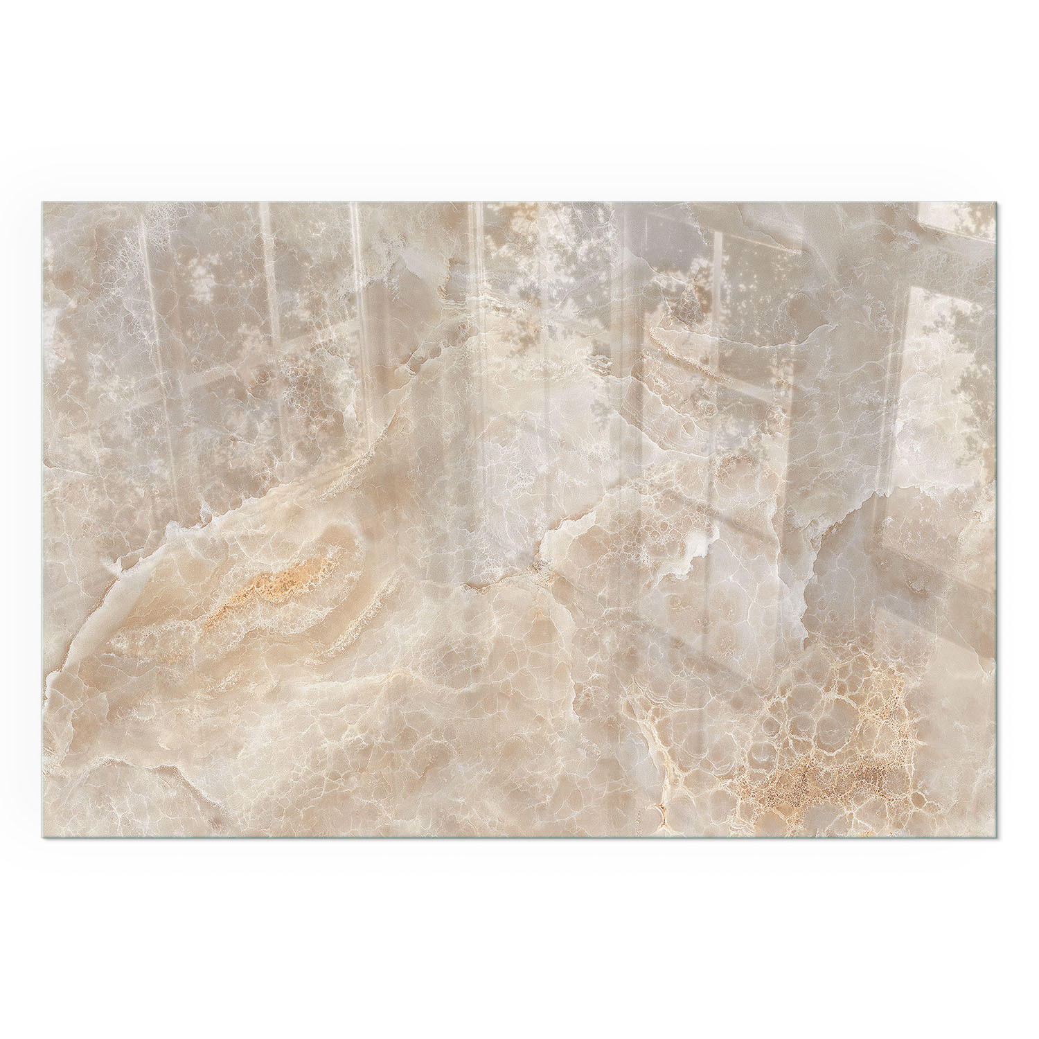 GLASPLATTE für Kamin 120x80 cm - Beige, Glas (120/80/0.4cm) - TULUP