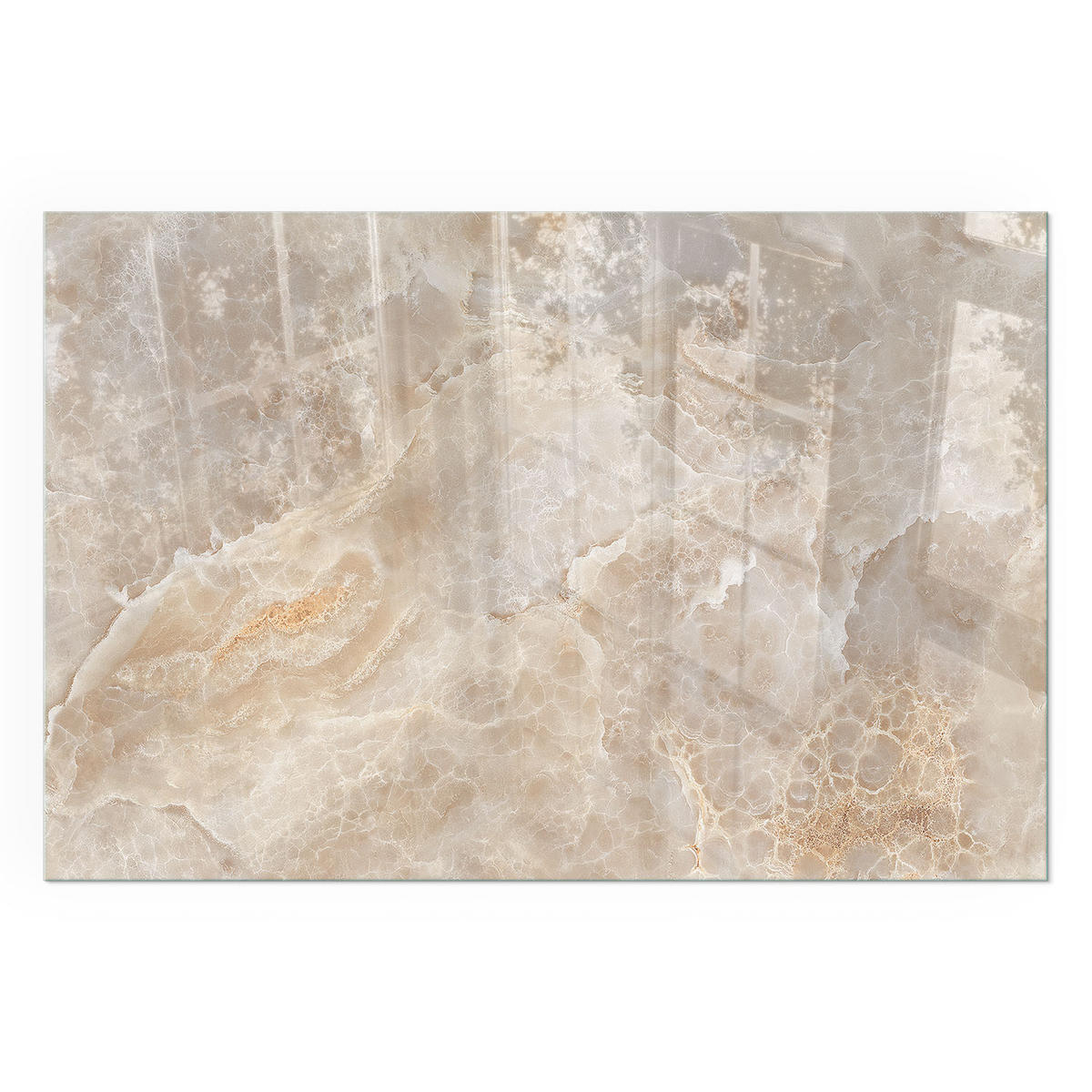 GLASPLATTE für Kamin 120x80 cm - Beige, Glas (120/80/0.4cm) - TULUP