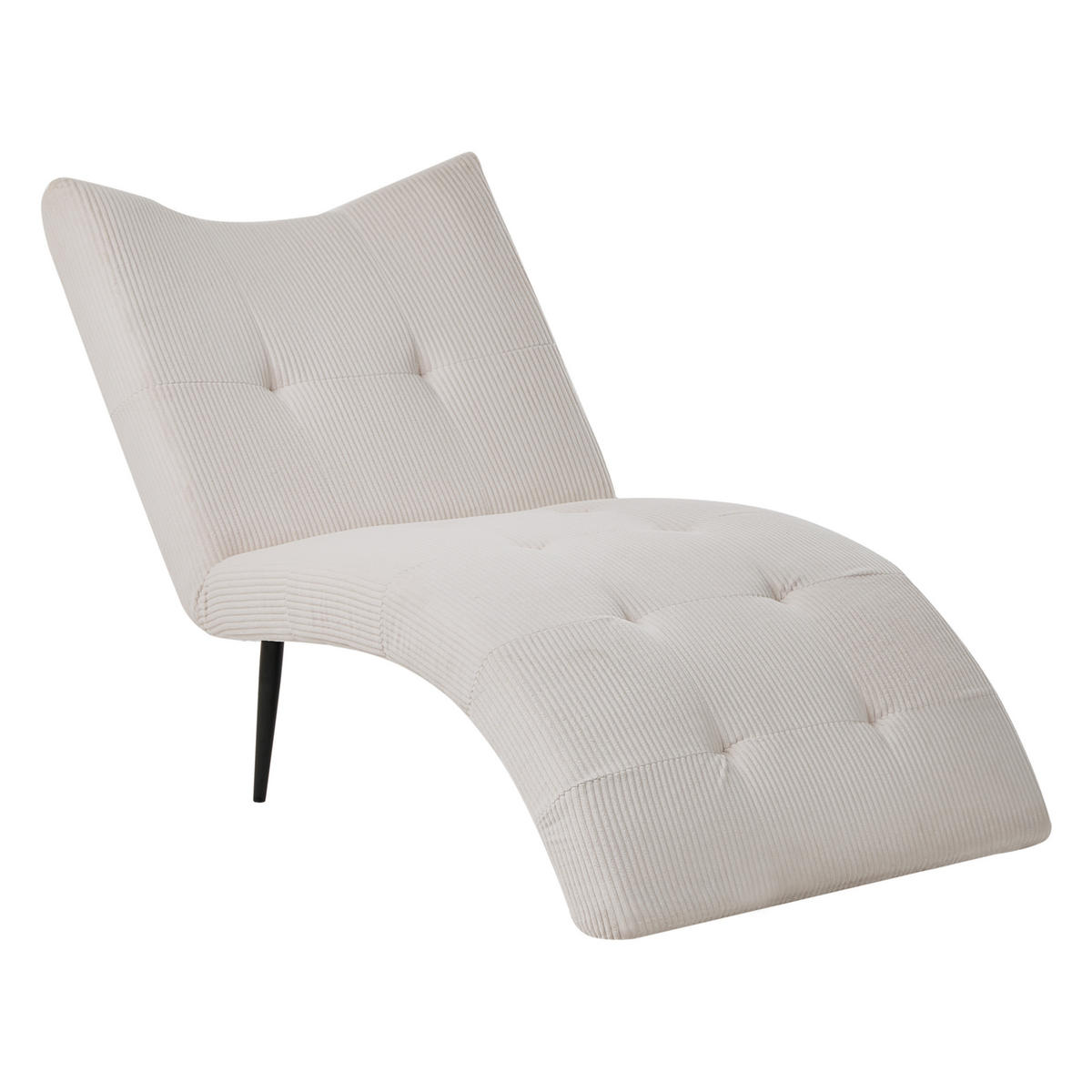 ČALOUNĚNÉ LEHÁTKO CHAISE LONGUE Manšestr Taupe Quilly - černá/béžová, textil (83/97/153cm) - Beliani