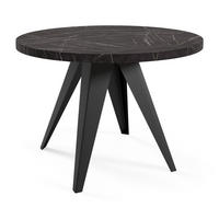 ESSTISCH Alma, Tisch mit Ausziehfunktion, 100 cm, Schwarz+Black Pietra Grigia - Schwarz, Metall (100/100/76cm) - Beautysofa