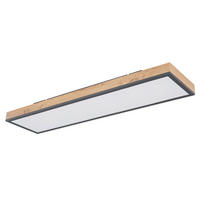 LED DECKENLEUCHTE DORO MDF Grau - Grau, Metall (80/20/6.5cm) - Globo Lighting