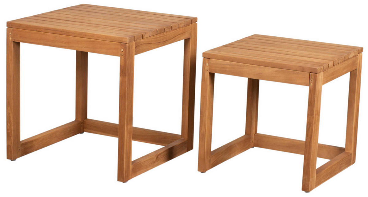 BEISTELLTISCH Verwood 2er Set - Naturfarben, Holz (50/50/50cm) - Mr. Deko