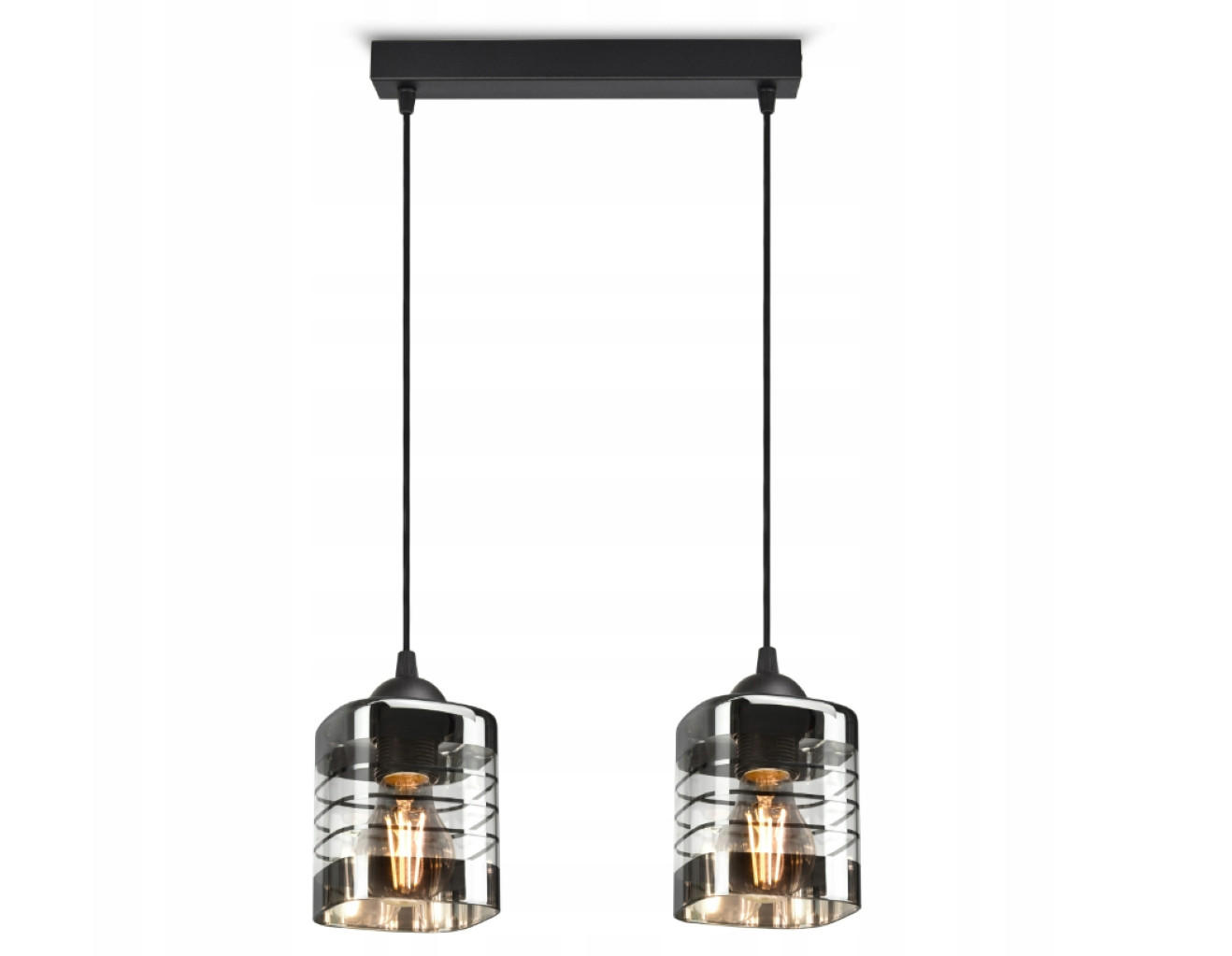 PENDELLEUCHTE TRAGLAS - Transparent/Schwarz, Glas/Metall (10/35/80cm) - kiki design