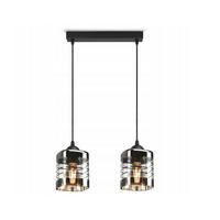 PENDELLEUCHTE TRAGLAS - Transparent/Schwarz, Glas/Metall (10/35/80cm) - kiki design