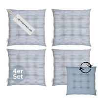 SITZKISSEN 4er Sparset FRESHSTRIPE4ER - Titanfarben, Textil (40/40/5cm) - Tom Tailor