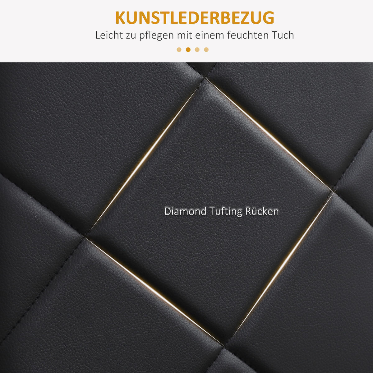 ESSZIMMERSTÜHLE Kunstleder Stahl Schwarz - Schwarz, Kunststoff (50/97/41cm) - HOMCOM