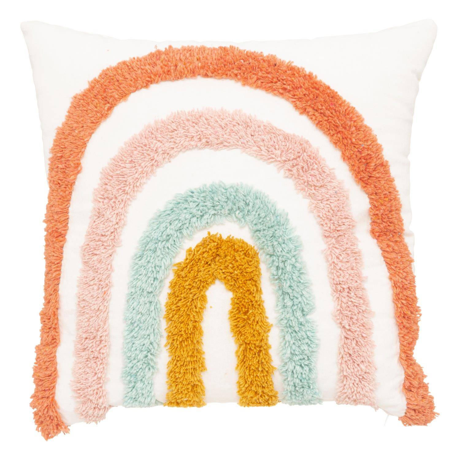 ZIERKISSEN Regenbogen 40/40 cm - Multicolor, Naturmaterialien (38/38cm) - Atmosphera for kids