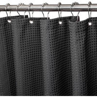 DUSCHVORHANG Stoff schimmelresistent Schwarz mit beschwerter Saum - Schwarz, Textil (180/180cm) - MCBOSON