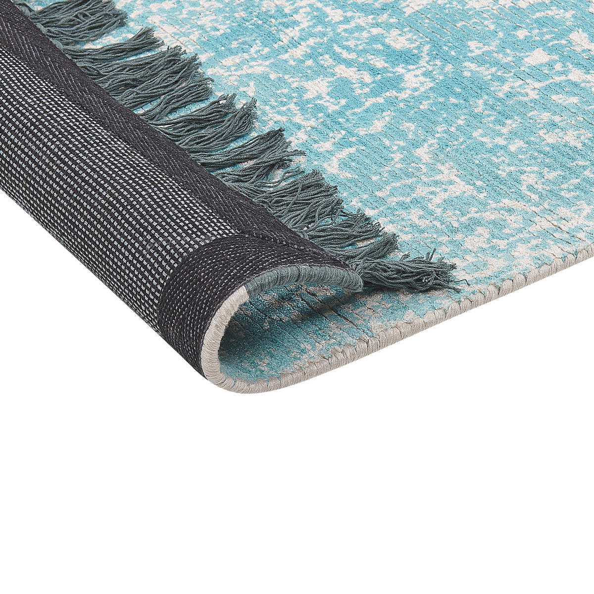 KURZFLOR-TEPPICH Akarsu 230/160 cm - Blau, Naturmaterialien (160/230cm) - Beliani