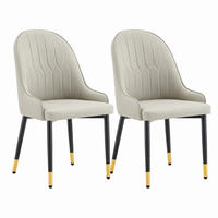 STUHL 2er-Set mit PU-Bezug Warm Grey - Grau, Metall (44/91/47.3cm) - Meubliv