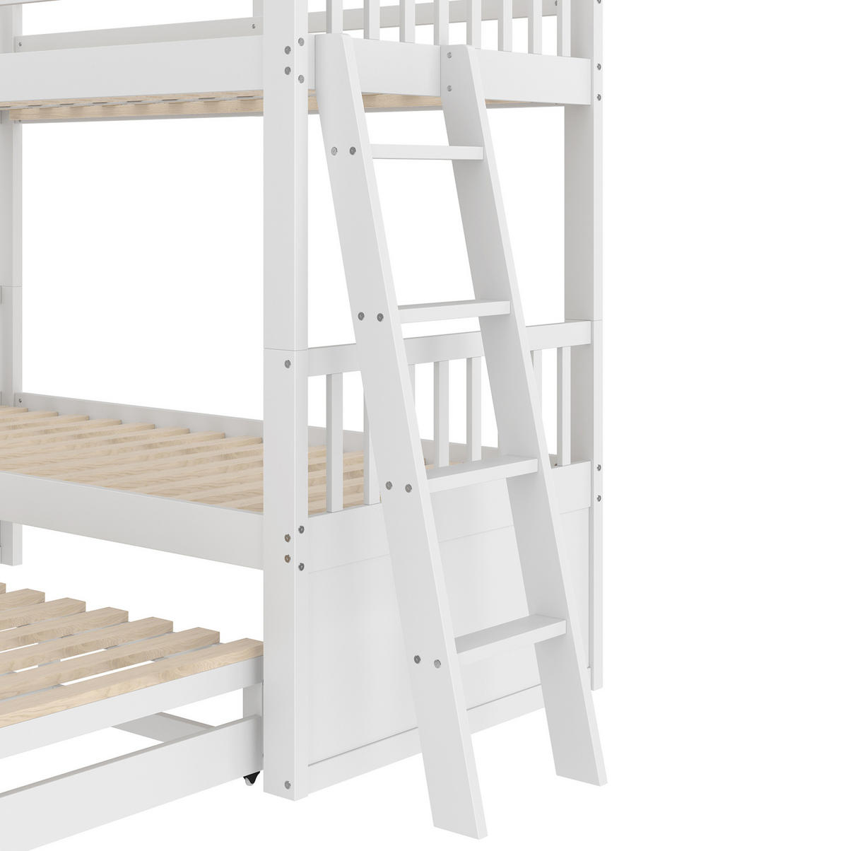 ETAGENBETT 90/200 cm in Weiß mit Ausziehbett und 3 Schubladen - Weiß, Holz (90/200cm) - OKMYHOME