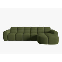 ECKSOFA rechts Lisa aus strukturiertem Stoff grün meliert 4 Sitzplätze - Grün, Textil (170/310cm) - Micadoni