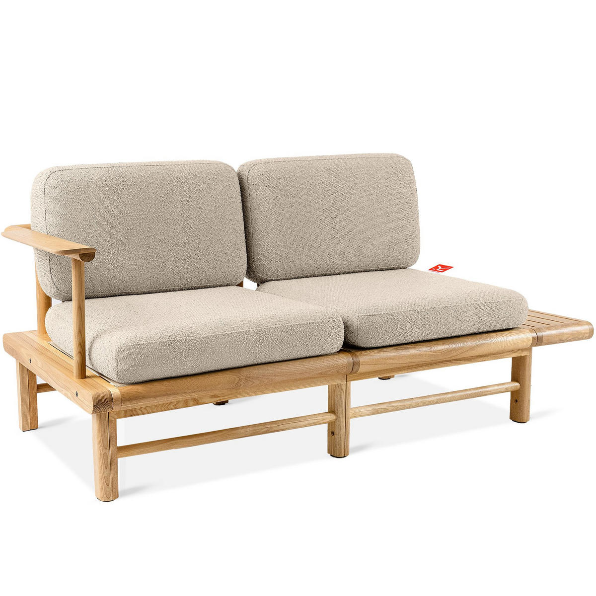 GARTENSOFA ATREDA 2-Sitzer, mit Ablage - Creme, Holz/Textil (175/74/80cm) - KONSIMO®
