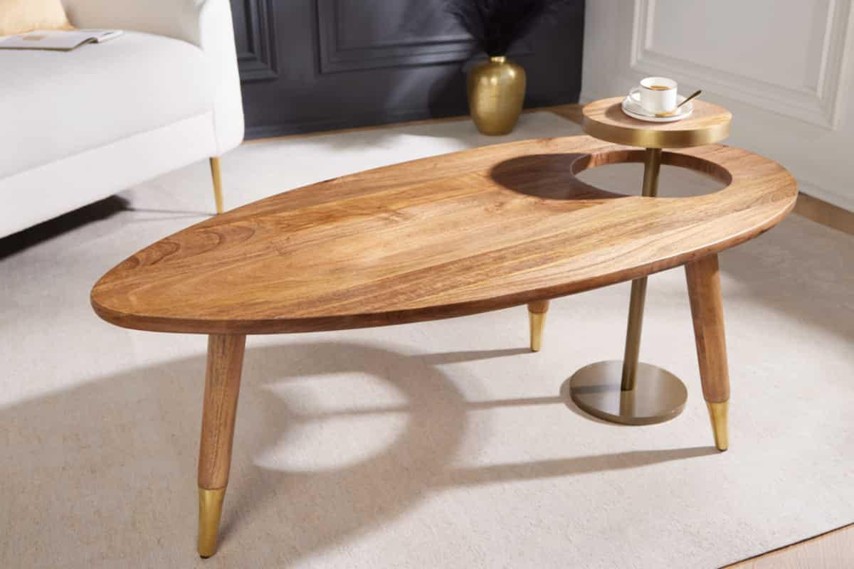 COUCHTISCH GATSBY Mango oval Braun|Natur 110cm - Braun, Holz/Metall (53/110/41cm) - riess-ambiente