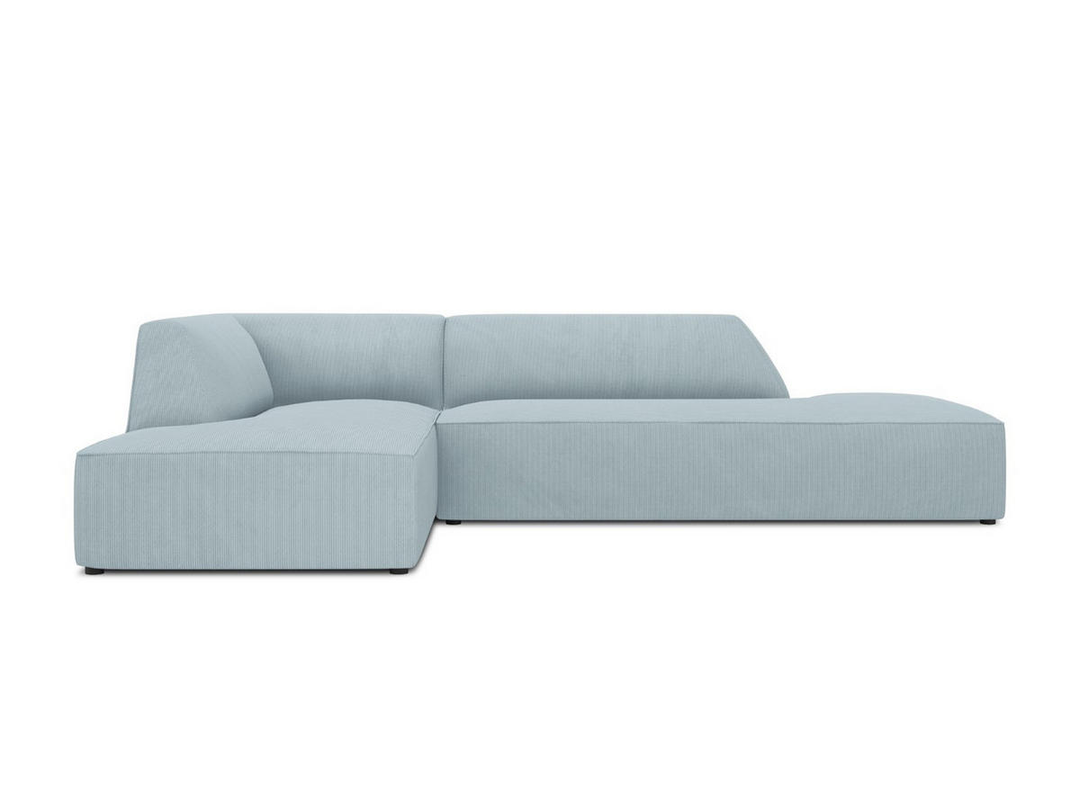 ECKSOFA links Ruby aus Cord hellblau 4 Sitzplätze - Hellblau, Textil (180/273cm) - Micadoni