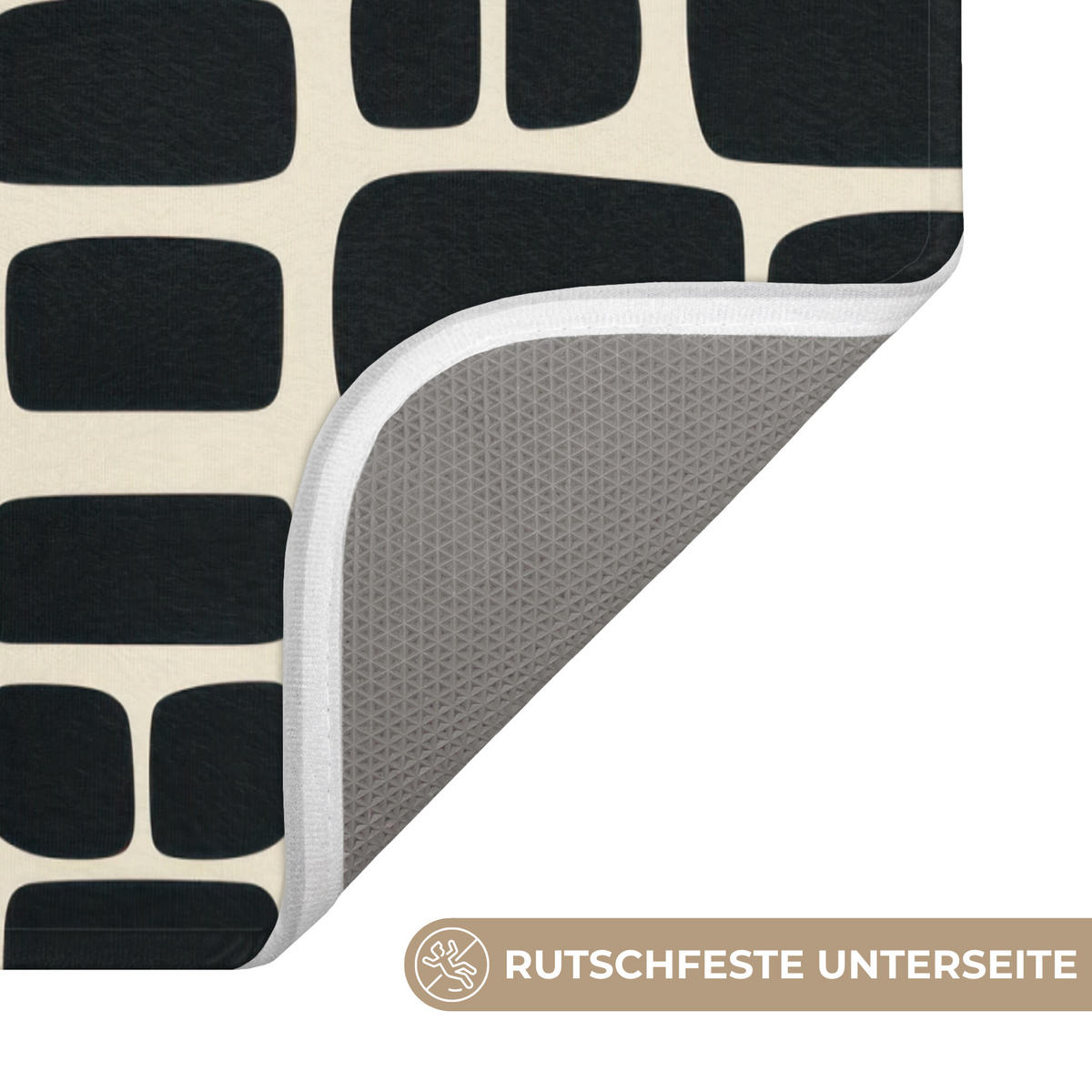 WC PŘEDLOŽKA Moderní - organické - černé 50x80 cm - antracitová, textil/plast (50/1cm) - OnlyWow