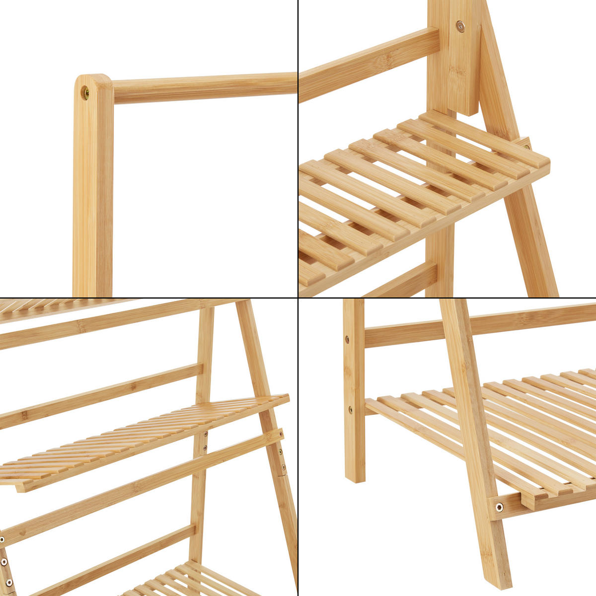 LEITERREGAL Brändö - Naturfarben, Holz (70/144/39.5cm) - [en.casa]