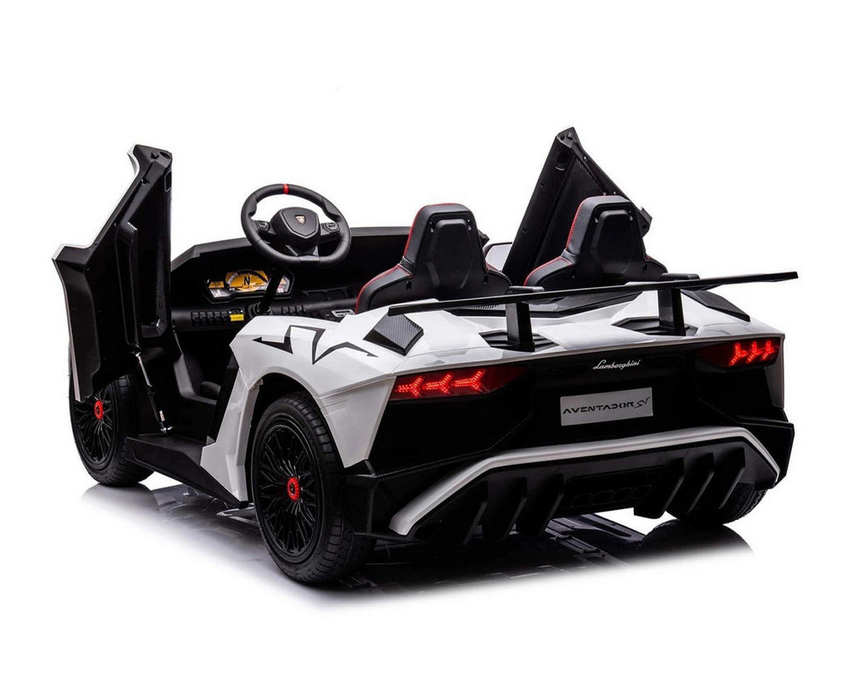 ELEKTROAUTO Lamborghini weiß Aventador SVJ Zweisitzer Stoßdämpfer EVA - Weiß, Kunststoff (176/108/63cm) - Kikka boo