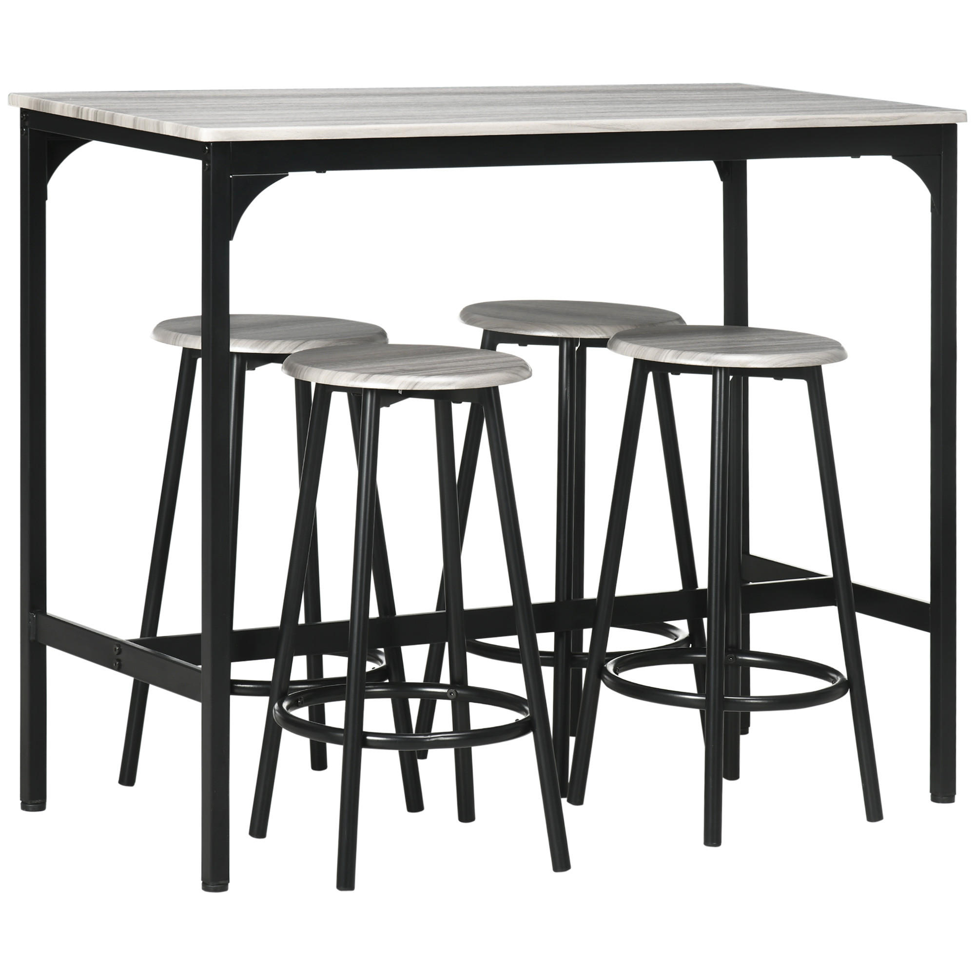 BARTISCH mit Barhocker Set - Grau, Holzwerkstoff (50/89.5/110cm) - HOMCOM