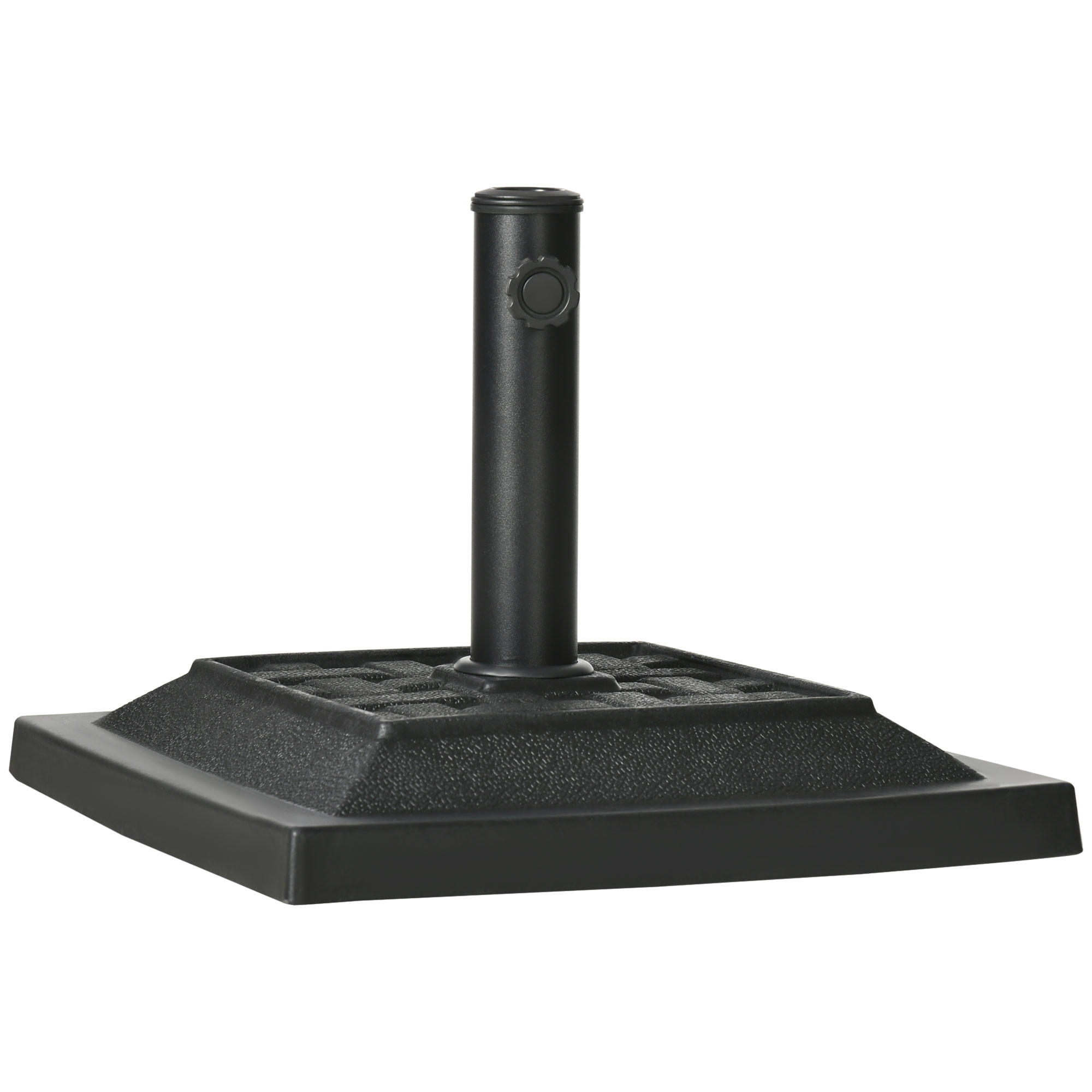 SCHIRMFUSS für Ø32/38/48 mm Stangen, Schirmständer für Garten, Balkon, Kunstharz, Schwarz 44 x 44 x 33 cm - Schwarz, Kunststoff (44/44cm) - Outsunny