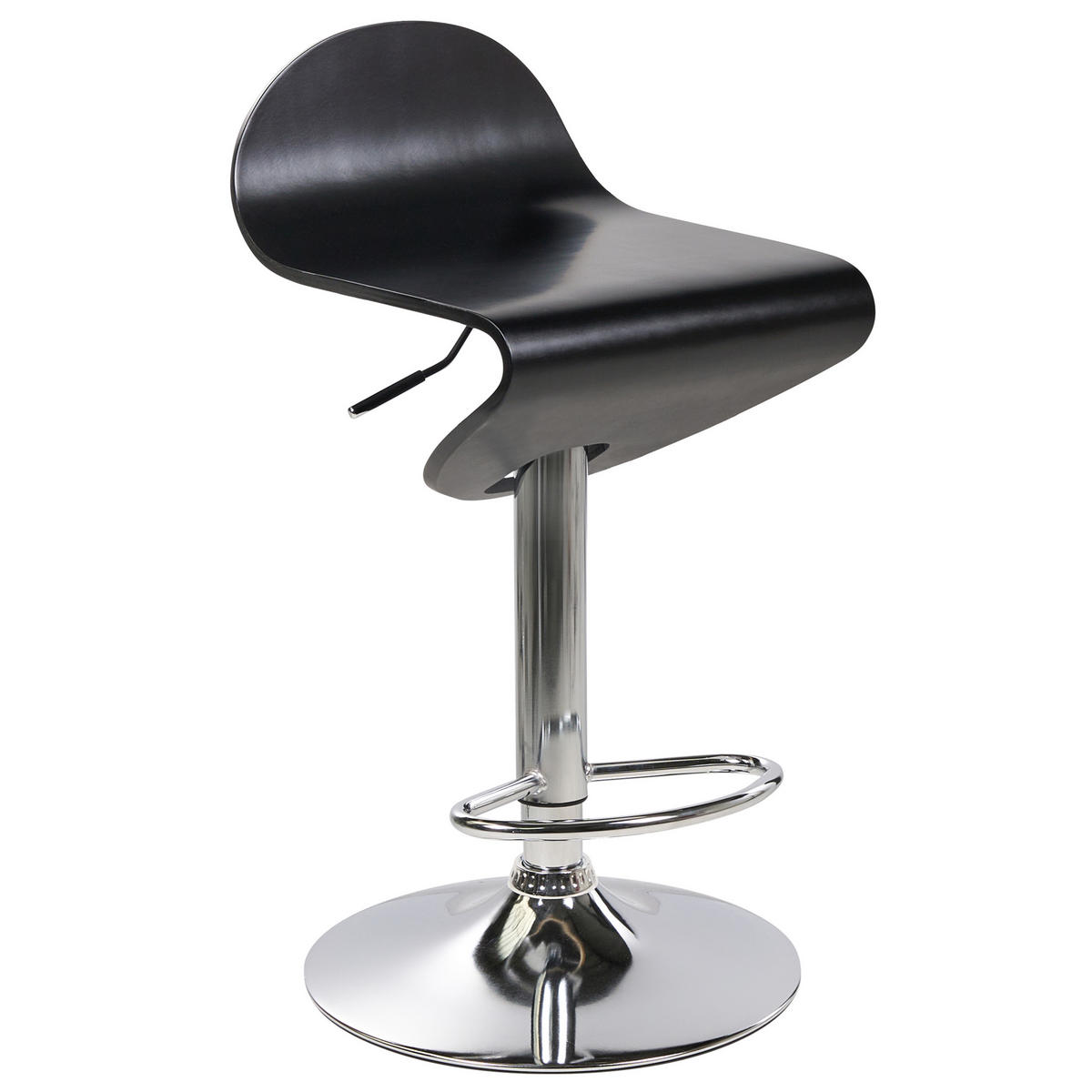 BARHOCKER 2er-Set Holzwerkstoff Schwarz Liverpool - Schwarz, Holzwerkstoff/Metall (41/76/41cm) - Beliani