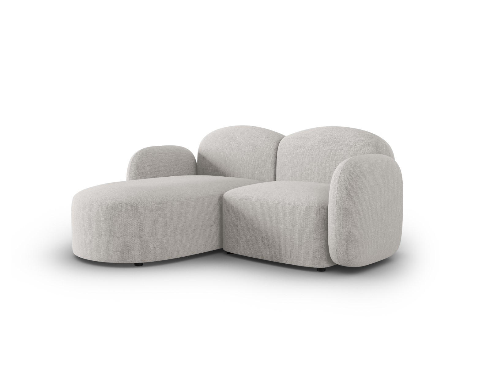ECKSOFA links Blair aus Chenille-Stoff silber meliert 3 Sitzplätze - Silberfarben, Textil (155/194cm) - Micadoni