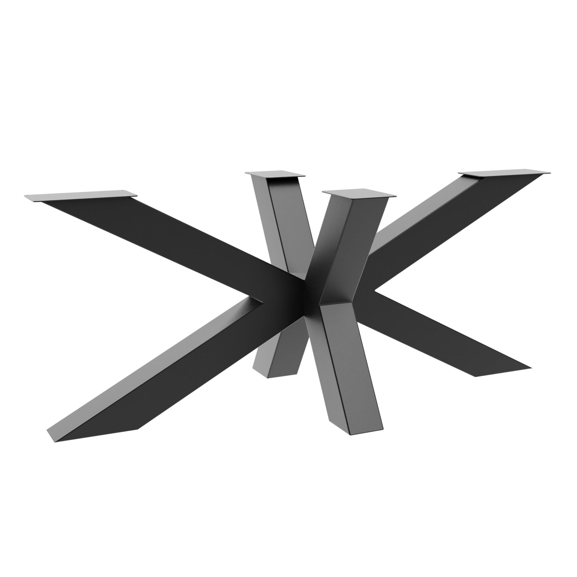 TISCHBEINE Acamar Extreme Metall Schwarz 180/70/72 cm - Schwarz, Metall (80/72/180cm) - Metalo Pro