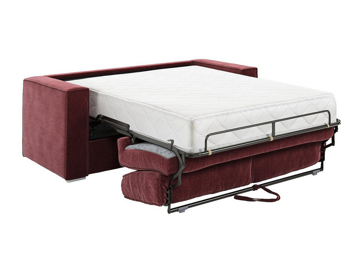 SCHLAFSOFA - 3 Personen - stoff - bordeaux Loreto - Bordeaux, Textil/Metall (198/90/223cm) - Vente-Unique