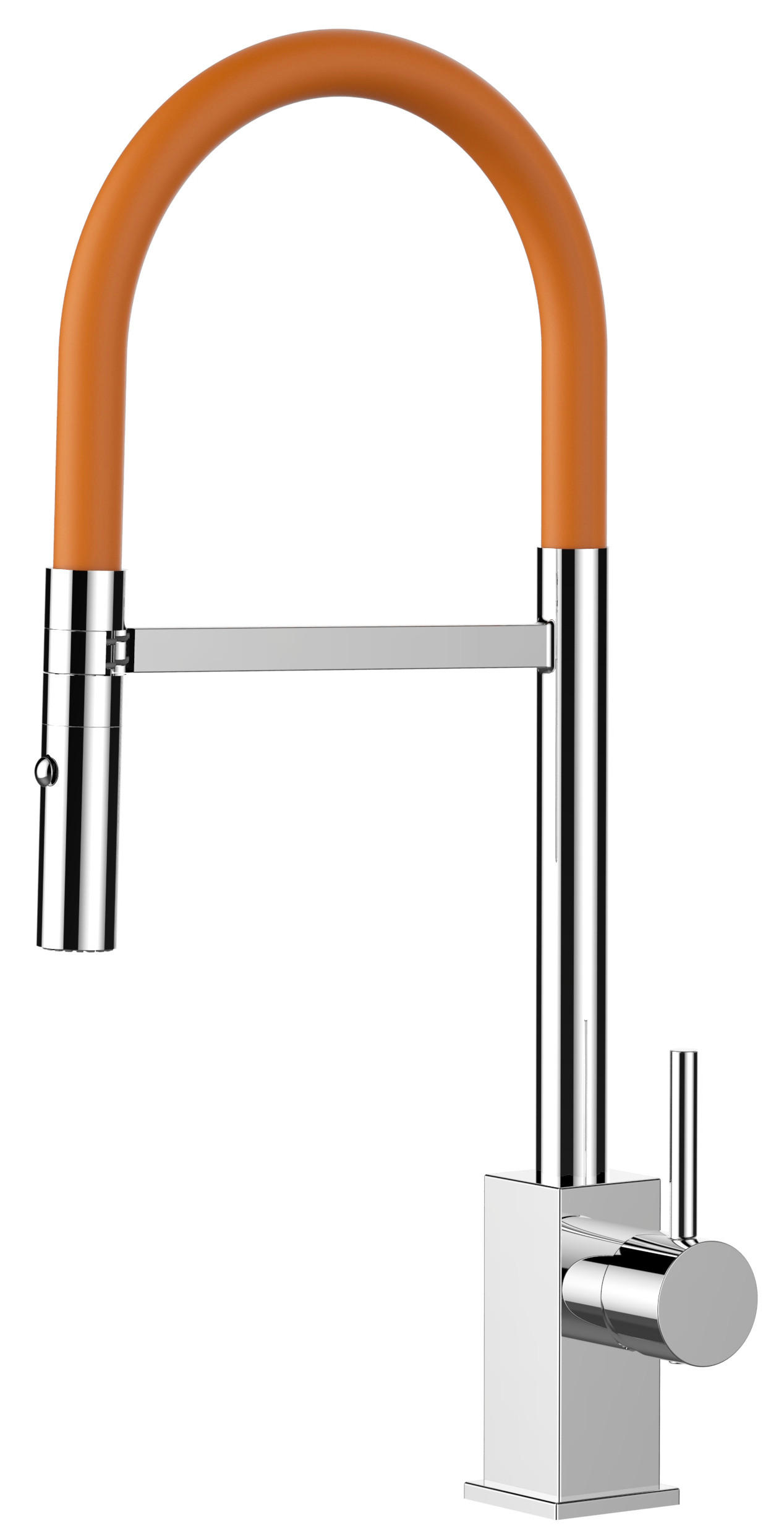 KÜCHENARMATUR, Verchromt und Orange, 2-Strahl-Brause - Orange, Metall (23/52.2/23cm) - VIZIO
