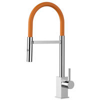 KÜCHENARMATUR, Verchromt und Orange, 2-Strahl-Brause - Orange, Metall (23/52.2/23cm) - VIZIO