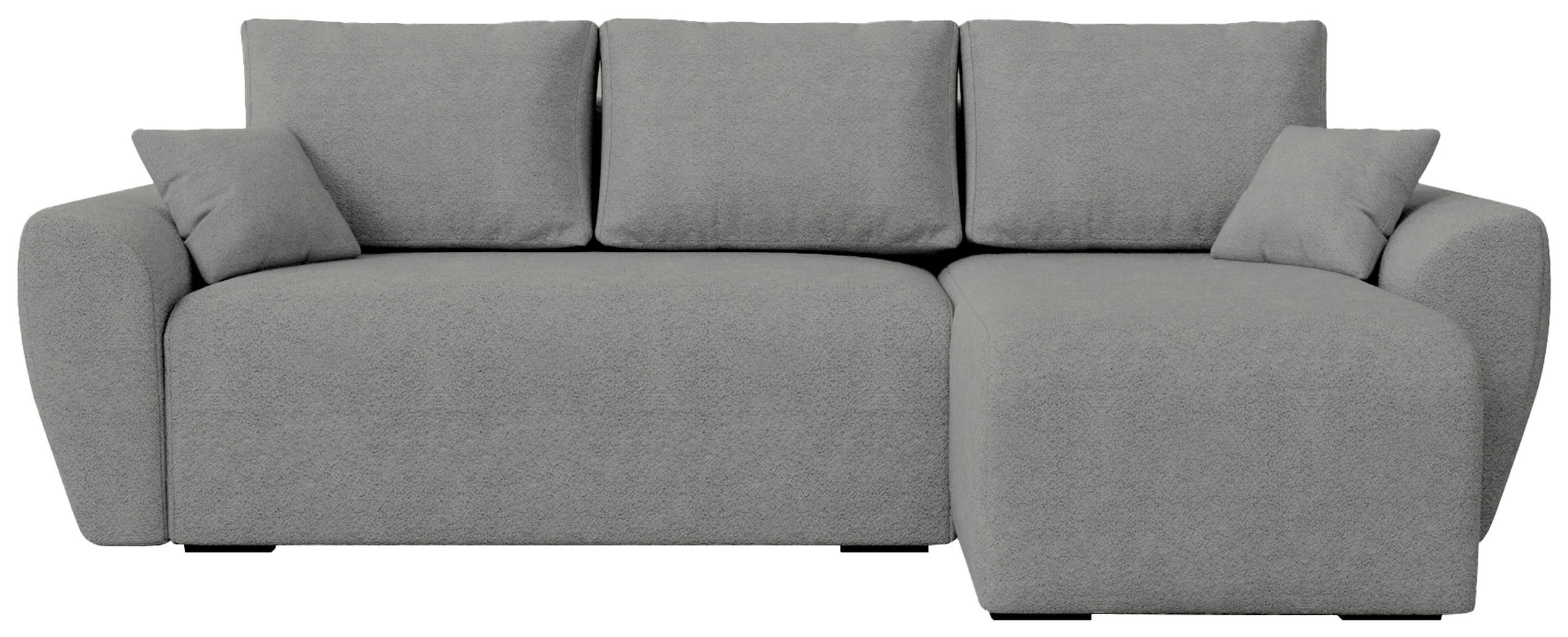 ECKSOFA Rotterdam mit Schlaffunktion Grau Bouclé - Grau, Textil (238/141cm) - Bromarkt