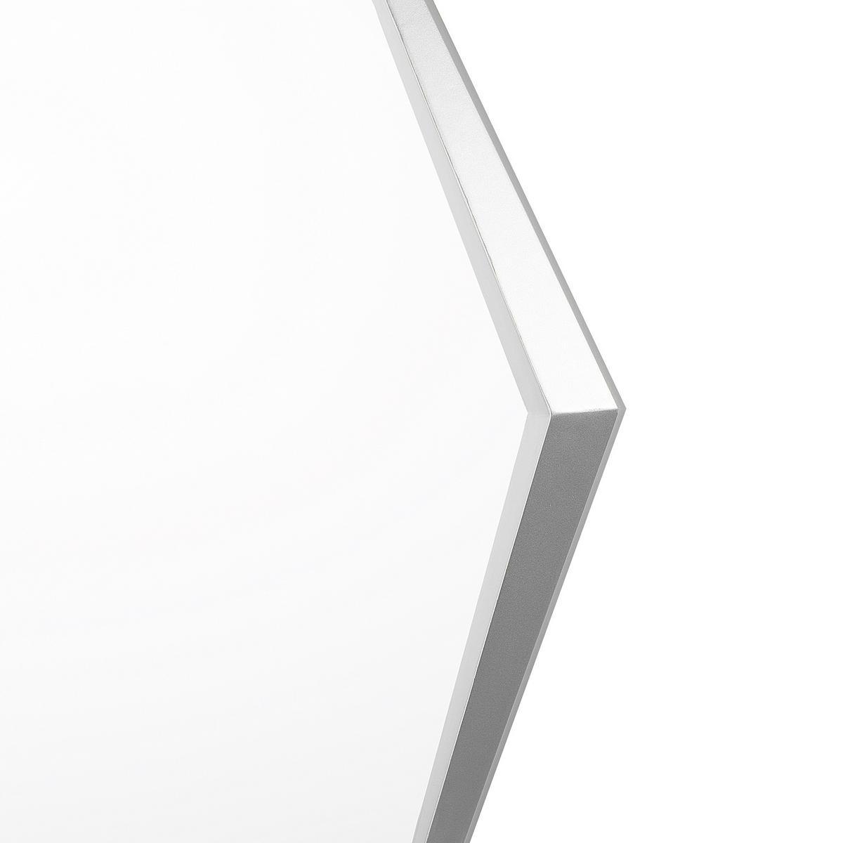 WANDSPIEGEL silber achteckig 91/66 cm Oeno - Silberfarben, Holzwerkstoff (66/91/7cm) - Beliani