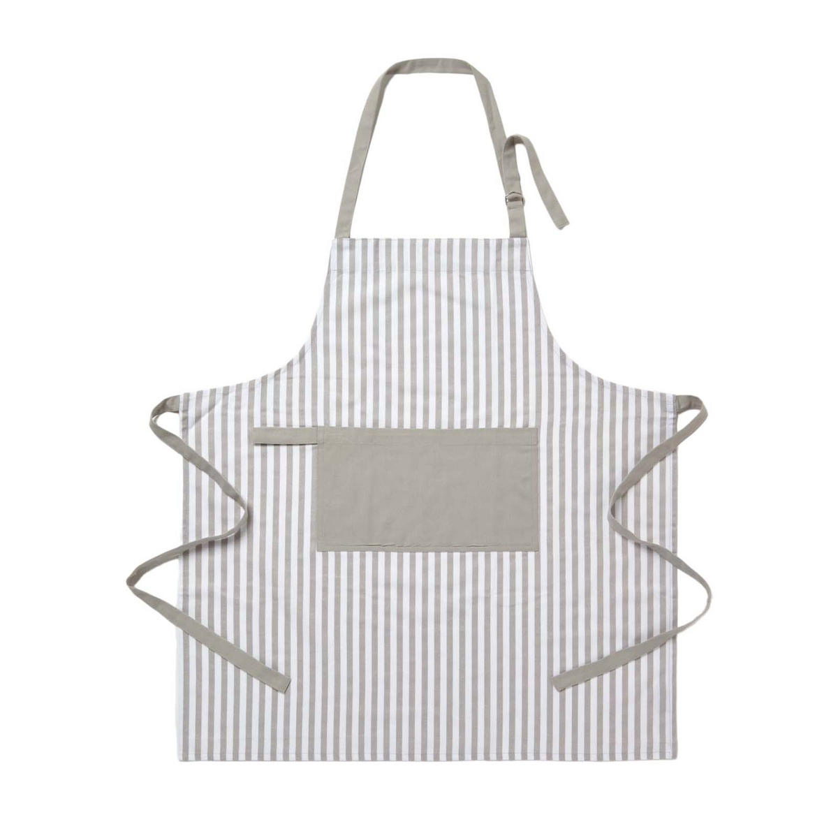 KOCHSCHÜRZE grau-weiß, 100% Baumwolle - Grau, Textil (80/85cm) - Homescapes
