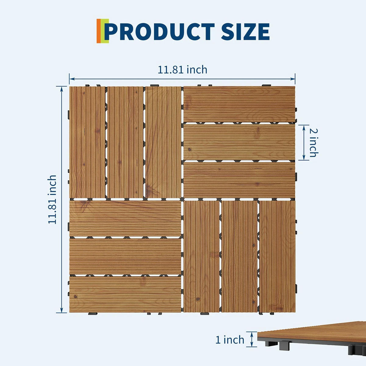 TERRASSENFLIESE 30x30 cm 22-teilig, Braun - Gelb, Holz (30/30/2cm) - Kaket