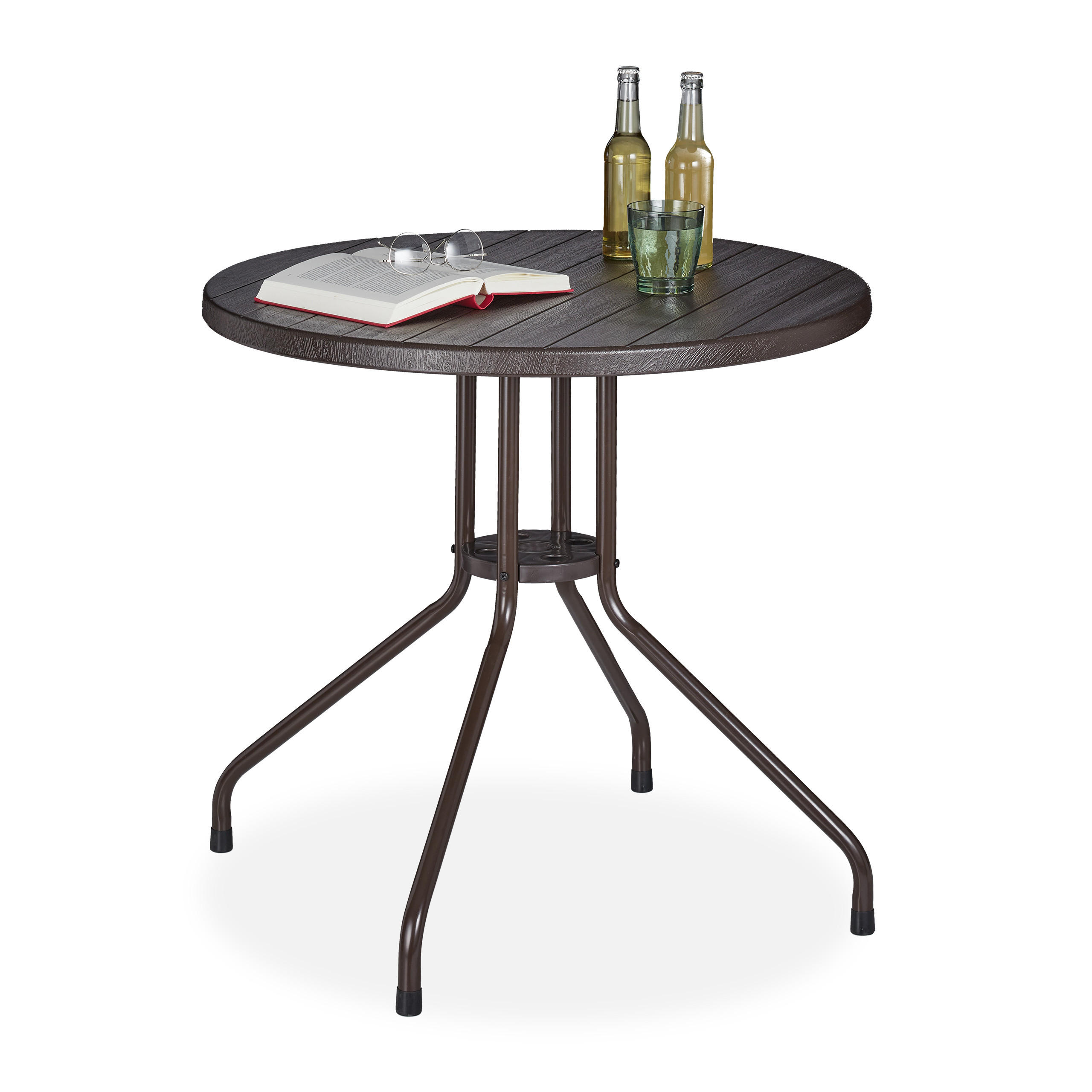 Relaxdays Gartentisch Braun 80x75x80 cm