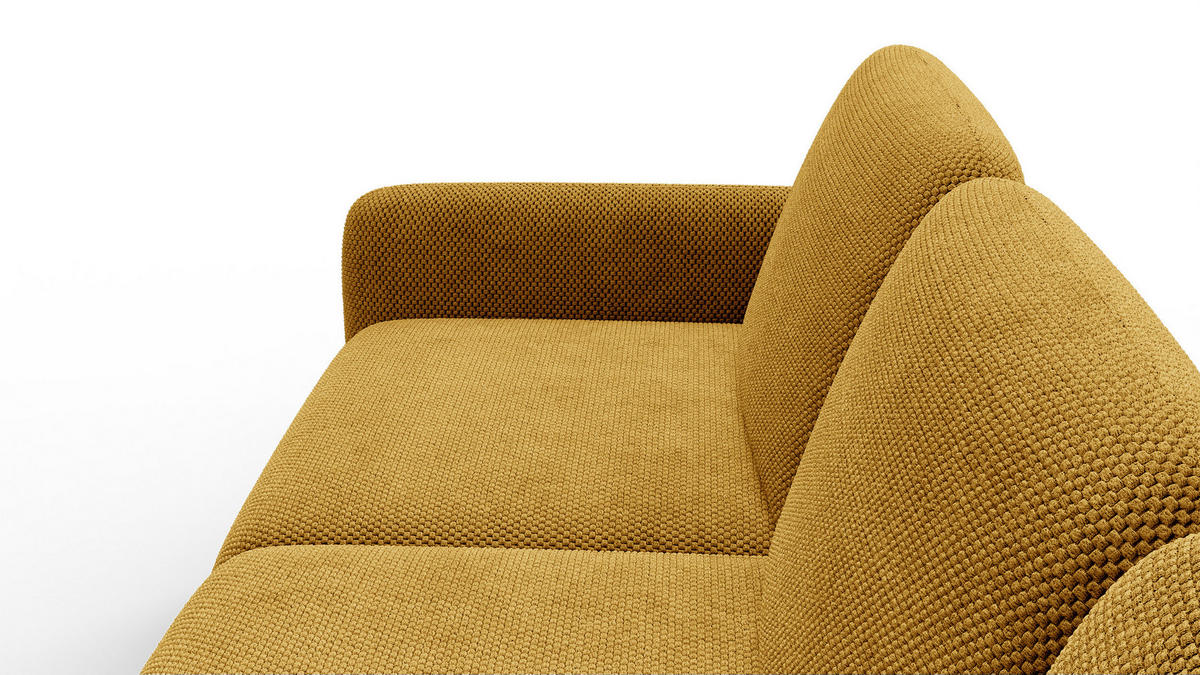 ECKSOFA FEBE 5-Sitzer rechts, dunkelgelb - Gelb/Schwarz, Holz/Textil (271/190cm) - Courtois Laville