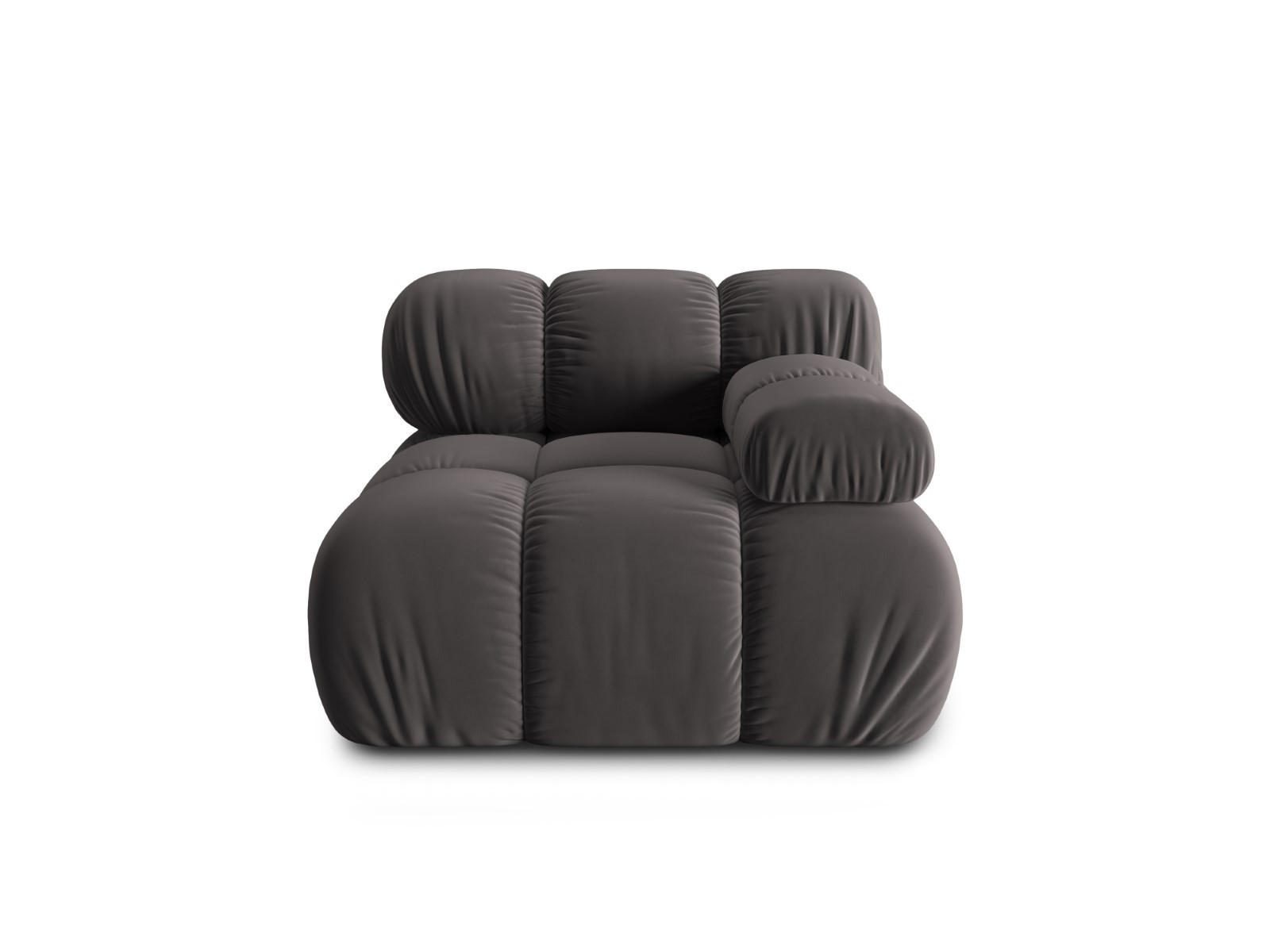 MODUL rechts Bellis aus Samt Stahl - Edelstahlfarben, Textil (94/70/94cm) - Micadoni
