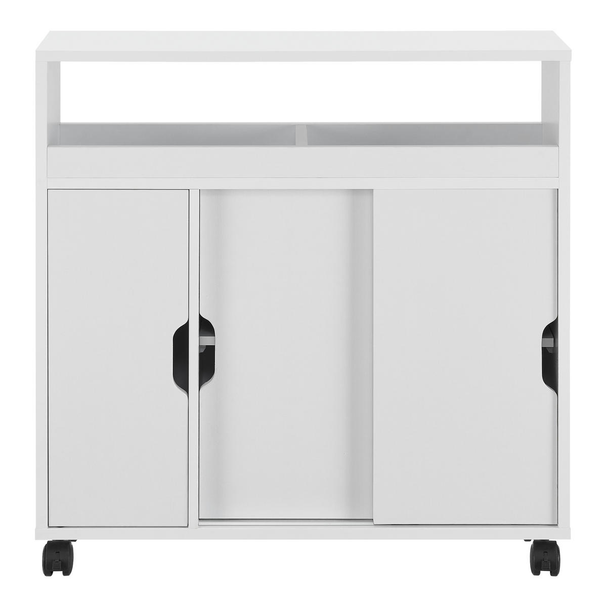 SEITENSCHRANK Lumijoki - Weiß, Holzwerkstoff (70/71/20cm) - [en.casa]